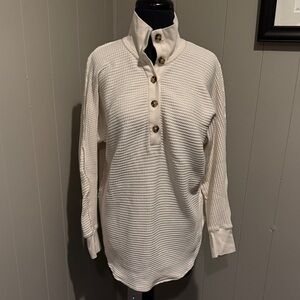 B22 Hatch Women 3/Large Cream Maternity Cowl Neck Sweater Casual Lounge